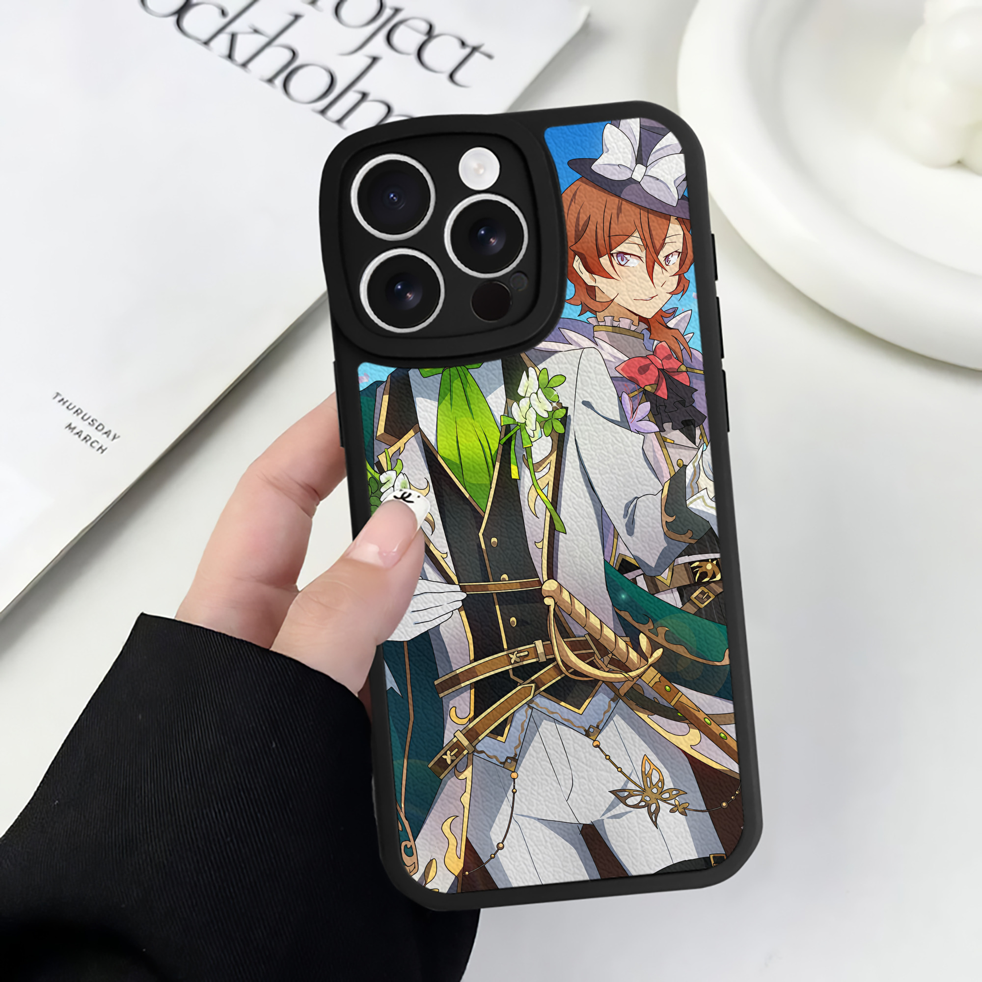 （画像用） 文豪ストレイドッグス Bungo Stray Dogs 【iPhone 16シリーズ対応】シリコンスマホケース（レザー調） 材質：シリコン